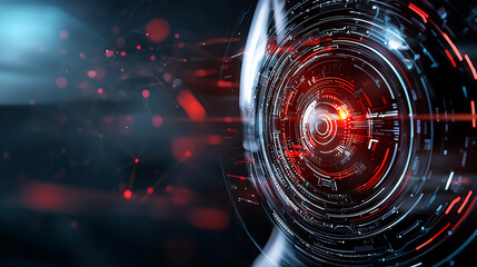 Poster - Dynamic futuristic technology interface abstract digital environment graphic content high-tech viewpoint conceptual visualization