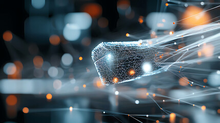 Poster - Dynamic data transmission virtual environment digital art futuristic setting abstract view conceptual technology