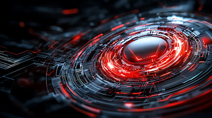Poster - Futuristic technology display digital realm abstract art dark environment close-up innovation concept