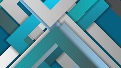 Poster - Blue grey geometric stripes abstract material paper tech background. Seamless looping concept motion design. Video animation Ultra HD 4K 3840x2160