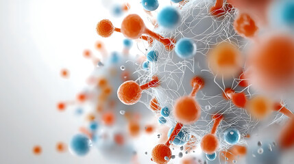 Poster - Exploring molecular structures and interactions in scientific research laboratory environment digital art abstract view