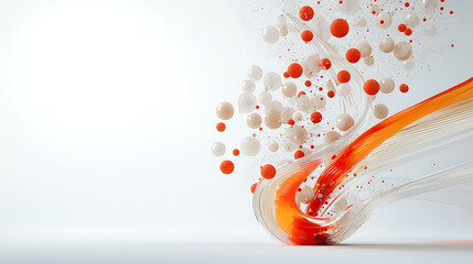 Poster - Dynamic flow of colorful spheres abstract design digital art creative space close-up view visual innovation