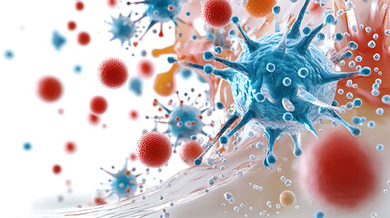Poster - Exploring viral dynamics in microbiology laboratory scientific illustration controlled environment close-up science and health