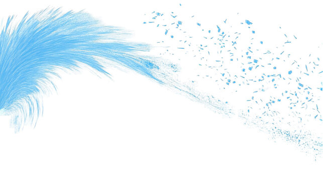 Abstract Dynamic Blue Effect Against Black Background as Transparent PNG
