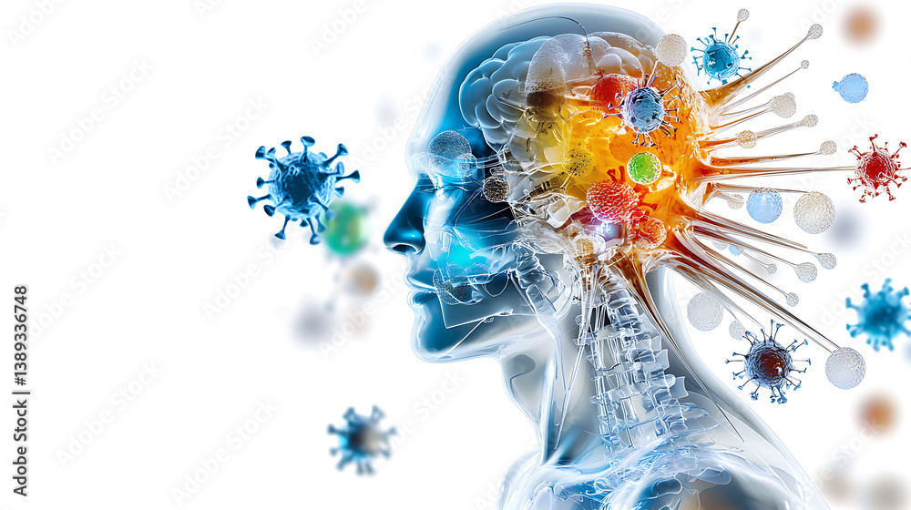 Impact of viral infections on human brain function medical research lab ...