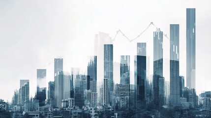 Poster - Abstract Double Exposure City Skyline with Overlay Effects