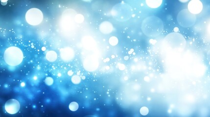 Abstract bokeh lights, blue and white, festive background, for seasonal or holiday design, or product showcase