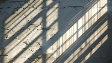 Poster - realistic blurred natural light and window shadow overlay on wall texture, abstract background. blur