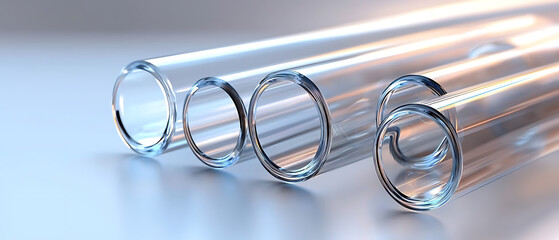 Poster - Scientific experimentation action with glass tubes laboratory setting high-quality image clear and modern viewpoint