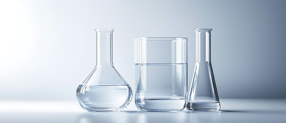 Poster - Scientific experiment laboratory glassware science lab photography minimalist background close-up view chemistry techniques
