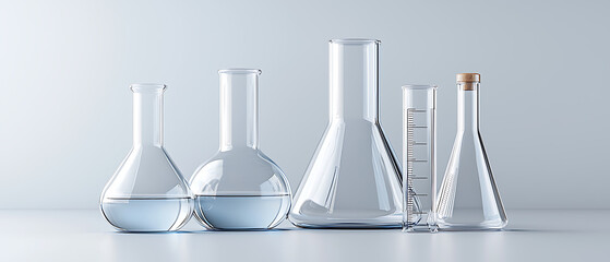 Poster - Chemical experiment setup laboratory photography bright environment close-up view scientific exploration