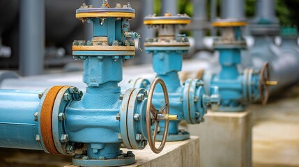 Poster - Industrial Water Pump Station Valves for Fluid Management System