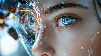 Poster - Futuristic technology vision cybernetic world digital art high-tech environment close-up perspective innovation insights