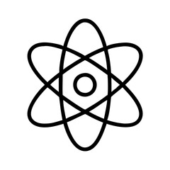 Poster - atom symbol vector graphic illustration for science physics chemistry education and design projects 
