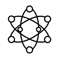 Poster - atom structure diagram vector illustration for science education and physics concepts design element