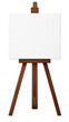 © Kelsey - Realistic Illustration Of Wooden Easel With Blank White Canvas On Transparent Background