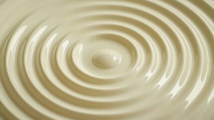 Wall Mural - Creamy Liquid Surface with Ripples Creating Concentric Circle Patterns