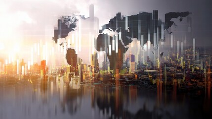 Poster - Global Economy Concept with Financial Market Trends and Data Visualization