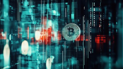 Poster - Digital Financial Analysis with Hologram Graphs and Data Visuals