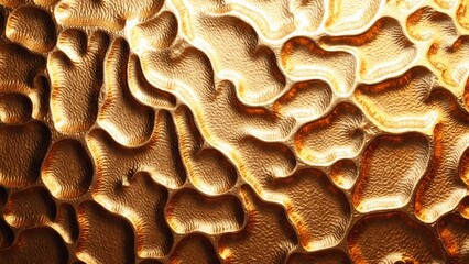 Fototapete - Dynamic ripple effects on metallic gold and copper surfaces with varied textures and patterns