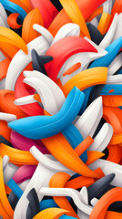 Poster - Abstract Colorful Geometric Background with Vibrant Shapes and Swirls