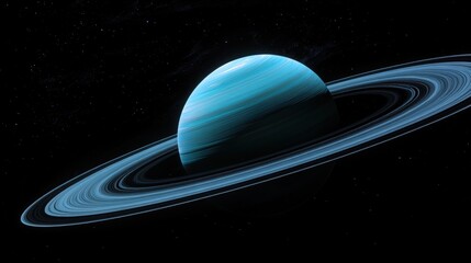 Wall Mural - a mesmerizing image of uranus, with its unique tilted axis and faint rings