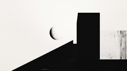 Poster - A minimalist black and white design focusing on simplicity and negative space