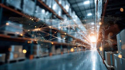 Poster - Abstract Double Exposure of Logistics and Delivery in Warehouse Setting