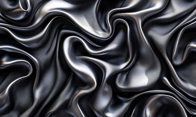 Aufkleber - Abstract silver fabric swirls, elegant background texture for design