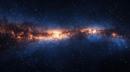 Wall Mural - a panoramic view of the milky way galaxy as seen from deep space, revealing its spiral arms in stunn
