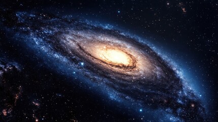 Wall Mural - a panoramic view of the milky way galaxy as seen from deep space, revealing its spiral arms in stunn