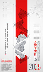 Poster - Wireframe design for posters. Page layout. ART background. Scientific cover template for presentations.