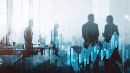 Poster - Business Professionals Analyzing Forex Market Trends with Graphs