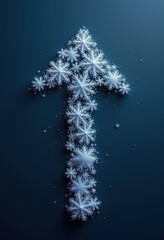 Poster - Elegant Winter Graphic: Snowflake Arrow with Rounded Design on a Dark Blue Surface - Perfect for Adding a Touch of Winter Charm to Your Creative Projects and Designs.
