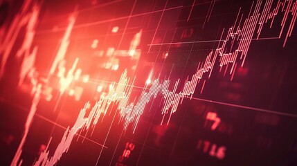 Poster - Abstract Futuristic Business Background with Red Data Visualization