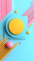 Poster - Abstract Pastel Geometric Shapes Background