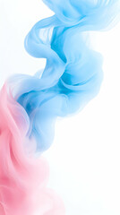 Poster - Abstract Pink and Blue Ink Swirls on White Background