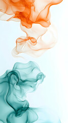 Poster - Abstract Teal And Orange Fluid Art Background