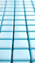 Poster - Light Blue and White Cubes Geometric Pattern Background