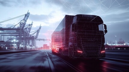 Poster - Digital Logistics and Future Cargo Transportation in Double Exposure
