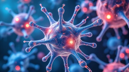 Aufkleber - Background from nerve cells or neural networks with cell activity between each other