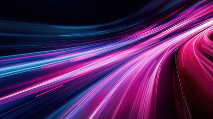 Poster - Dynamic Light Trails on Motorway at Dusk Capturing Double Exposure