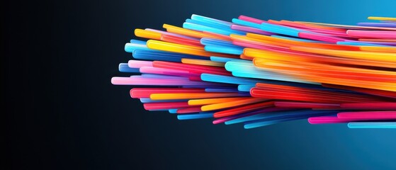 Wall Mural - vibrant abstract background with colorful lines, dynamic flow and modern design, perfect for technol