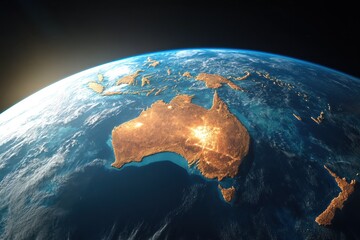 Poster - Earth Connections Global Technology World Wide Dig explores the wonders of Australia from space in stunning detail, 3D Earth Connections Global Technology Woldwide Digital Networkfrom Tokyo,Japan
