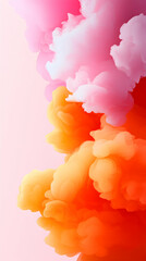 Poster - Abstract Colorful Smoke Swirls on Pink Background
