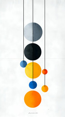 Poster - Abstract Geometric Hanging Spheres Minimalist Art