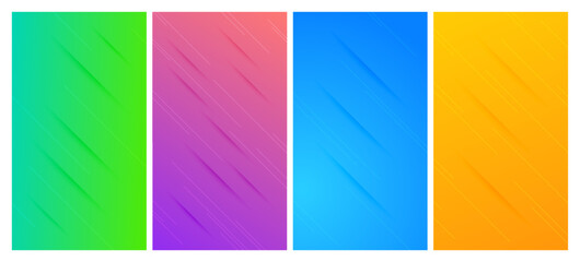 Poster - Set of abstract gradient backgrounds with lines