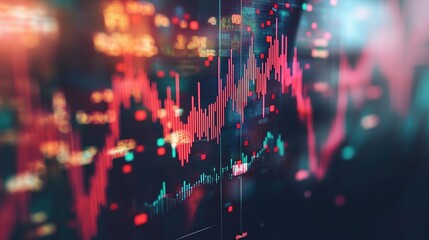 Poster - Double Exposure of Businessman with Global Finance Data Visualization