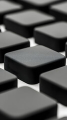Poster - Dark Grey Square Cubes Abstract Geometric Pattern Background