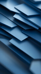 Poster - Abstract Blue Layered Geometric Design